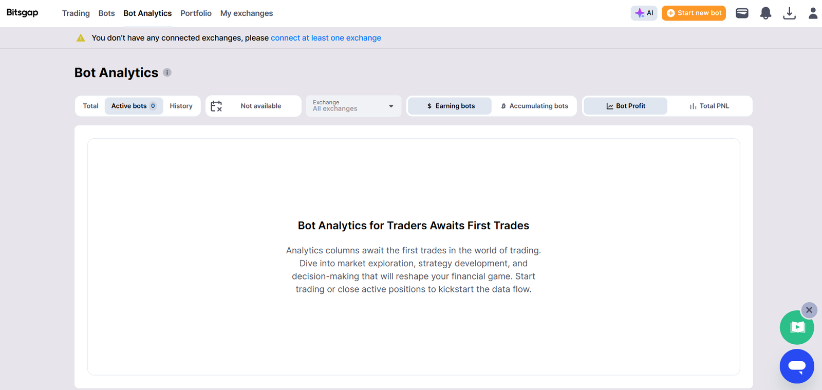 Bitsgap bot analytics